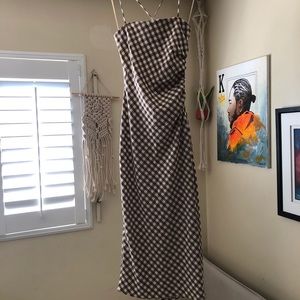 Zara plaid midi dress XS